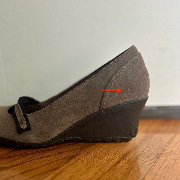 Merrell Petunia Taupe Wedge Suede Mary Jane Womens Shoes 7 - Picture 8 of 10